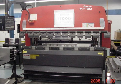 CNC press brake forming a sheet metal bend